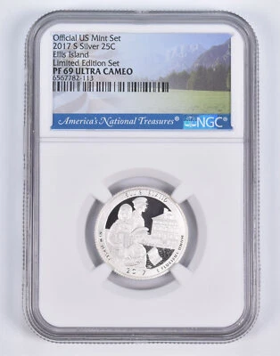 2017-S Silver PF69 ANT Ellis Island Quarter Limited Edition NGC - Image 1 of 4
