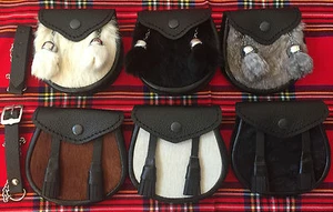 KIDS KILT SPORRAN / HALF DRESS SCOTTISH SPORRAN DIFFERENT COLOUR & DESIGN. - Picture 1 of 18