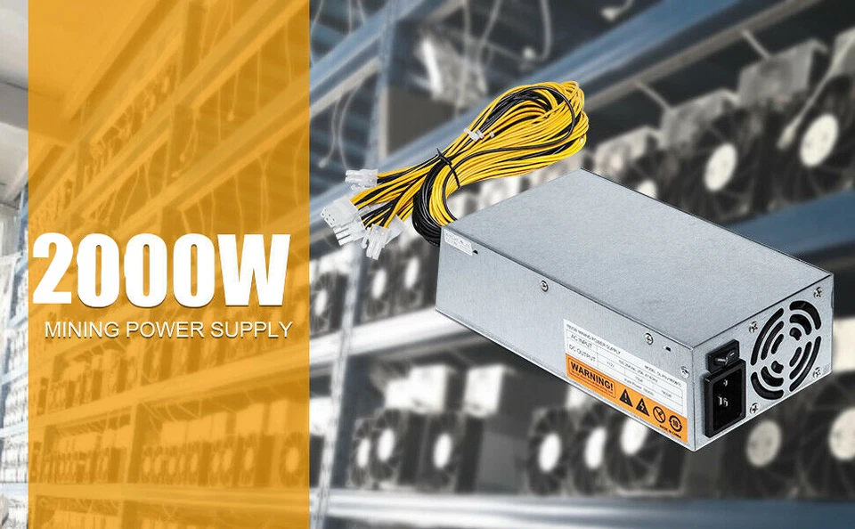 2000w Mining Power Supply Modular PSU for ETH/BTC Miner 110V (100~264v) AC 2U - Image 1 of 4