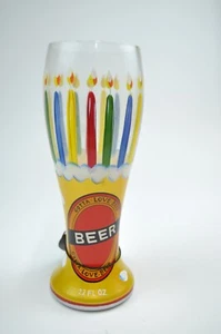 Lolita handbemaltes Gotta Love Bierglas, gelbes Band Pils "Geburtstagsbier" - Bild 1 von 14