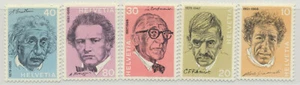 Switzerland Sc. 546 - 550 Portraits and Signatures Einstein Giacometti 1972 MNH - Picture 1 of 2