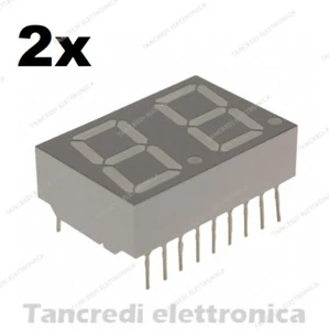 2PZ DISPLAY LED 7 SEGMENTI DA 2 CIFRE DIGIT 0.56" DOPPIO ROSSO A CATODO COMUNE - Bild 1 von 1