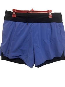 Womens Run On Clouds 2 In 1 Compression Shorts Active XL Cobalt Black Running - Picture 1 of 12
