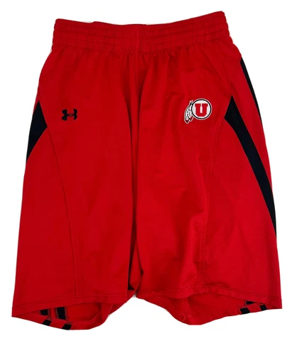 Utah Utes Under Armour Heatgear Mens L Loose Athletic Shorts Red Cover