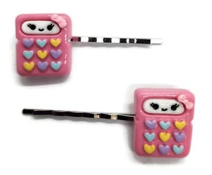 Calculadora Escuela - Pinzas para el cabello Bobby PIn hechas a mano - Juego de 2 - Imagen 1 de 3