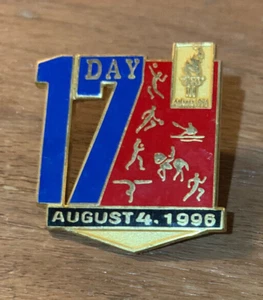 DAY 17, Atlanta Olympics August 4, 1996 Lapel Pin, Sports Pictograph,Part Of Set - Picture 1 of 2