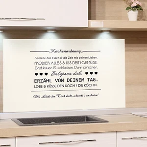 Spritzschutz Herd Glas Küche weiß Küchenordnung Küchenrückwand Glasbild Wand - Bild 1 von 6