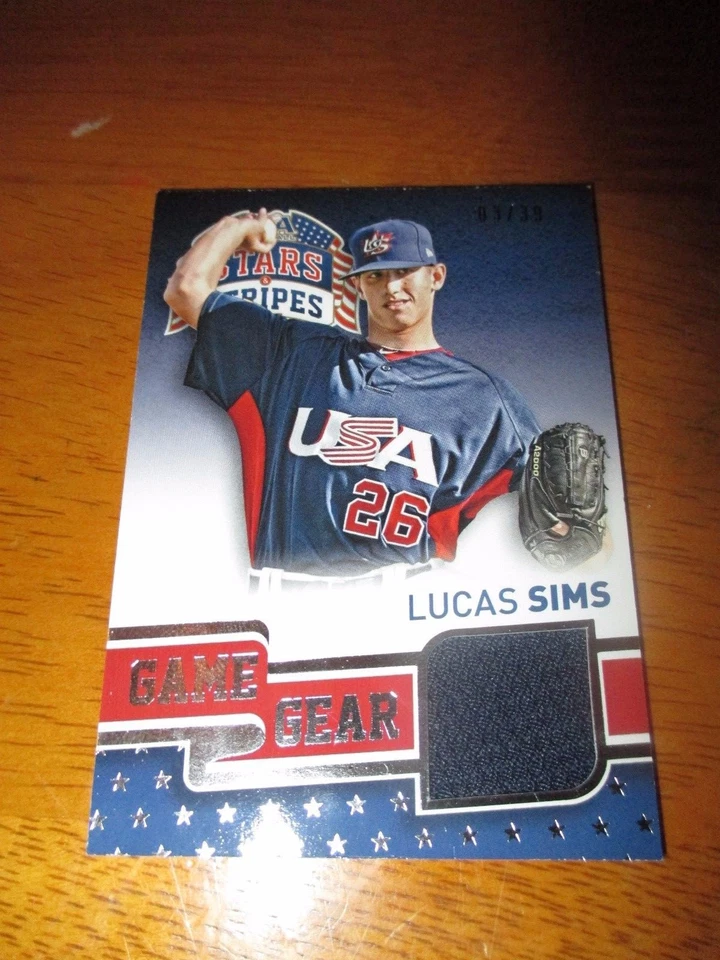 LUCAS SIMS 2015 Panini Stars & Stripes USA Baseball Game Gear Jersey Card #3/39 - Image 1 of 1