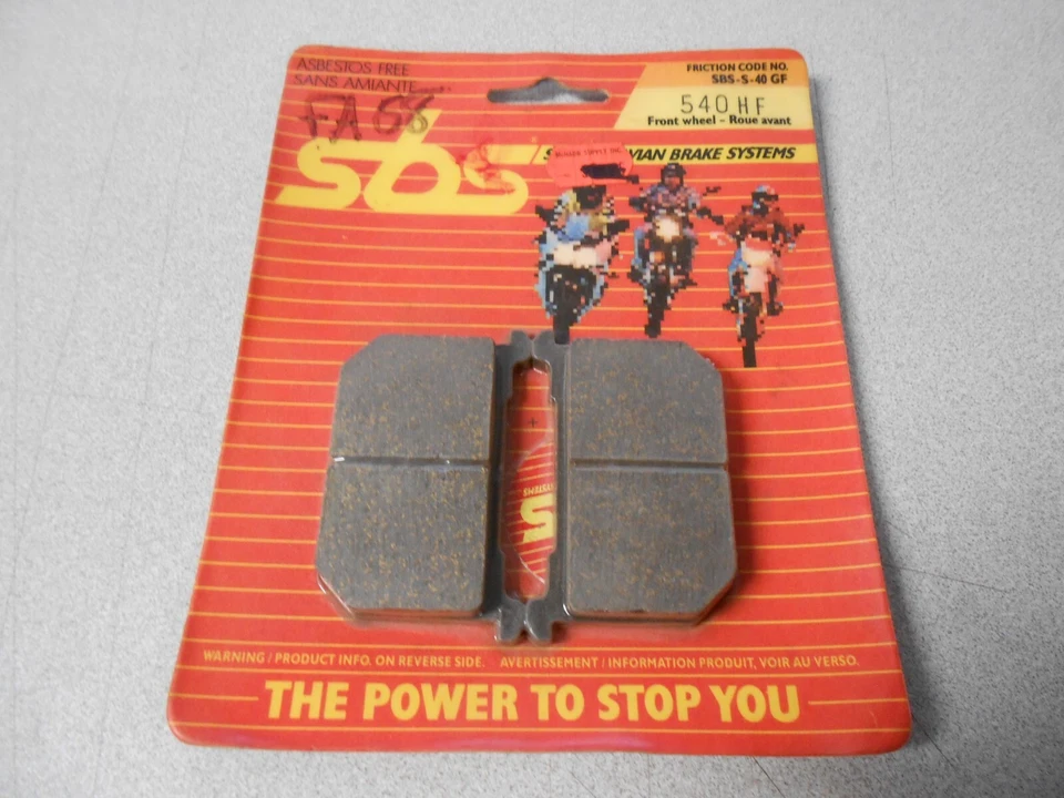 Juego de pastillas de freno delanteras NOS SBS para: Kawasaki 1982 KZ1000 82-83 KZ750 540HF Foto 1 de 3