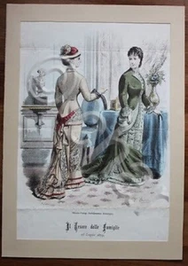 Stampa FIgurino moda abbigliamento epoca donna - Milano - 1879 luglio - Picture 1 of 1