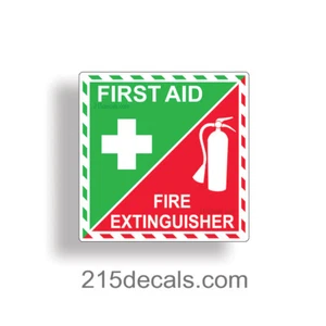 First Aid Fire Extinguisher Inside Sticker 1st Boat RV Camper Safety Kit Decal - Bild 1 von 2