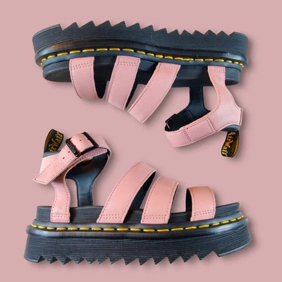 Sandalia de plataforma de cuña con tiras Dr. Martens Blaire para mujer talla 8 zapatos #301A nuevos Foto 1 de 4