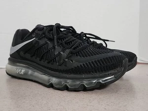 NIKE AIR MAX 2015 RUNNING TRIPLE BLACK REFLECT SILVER 360 CN0135-001 MENS 8 - Picture 1 of 14