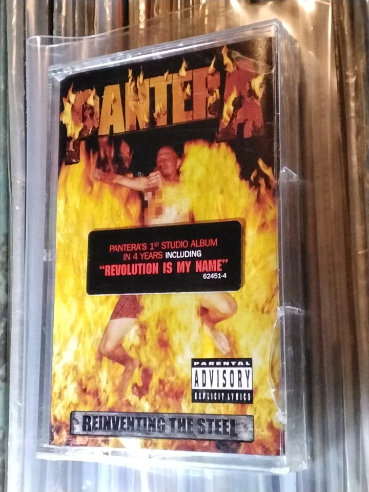 PANTERA REINVENTING THE STEEL 2000 CASSETTE TAPE USA HYPE STICKER SEALED METAL - Image 1 of 4