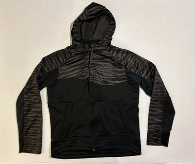 Nike KD Kevin Durant Boys XL Full Zip Vented Hoodie Black Gray Zebra Animal EUC - Image 1 of 4