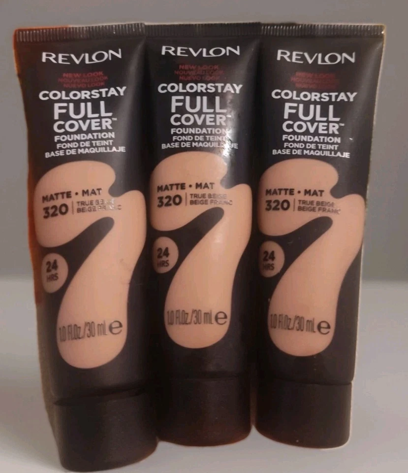 3X Revlon Colorstay Full Cover Foundation 24HRS Matte 320 TRUE BEIGE 1 oz ea NEW - Image 1 of 1