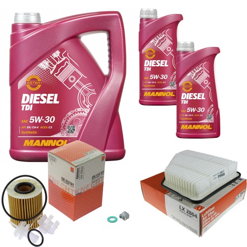 BOSCH Inspektionspaket 7 L MANNOL Diesel TDI 5W-30 für Toyota Avensis Kombi 2.2