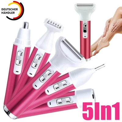 5In1 Elektrischer Rasierer für Frauen Damenrasierer Gesicht Bart Schnurrbart  DE - Bild 1 von 4