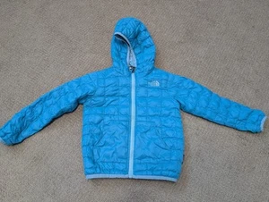 The North Face Toddler Girls 4T Thermoball Quilted Puffer Jacket Hood Teal Blue - Picture 1 of 10