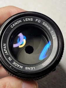 CANON 50mm f/1.4 FD Mount Camera Lens With Lens Caps Excellent Used Condition - Picture 1 of 14