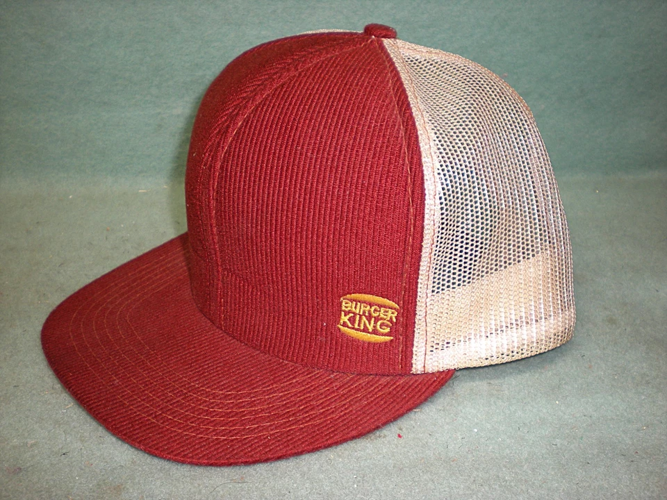 Vintage 1980's Burger King Corduroy Employee Crew Trucker Hat Cap - Image 1 of 4