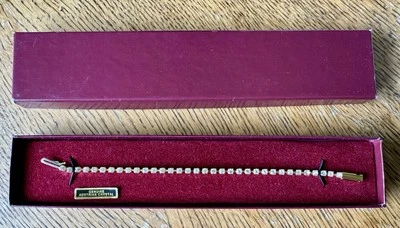 Austrian Crystal Tennis Bracelet New In Box Vintage Classic Style - Image 1 of 4