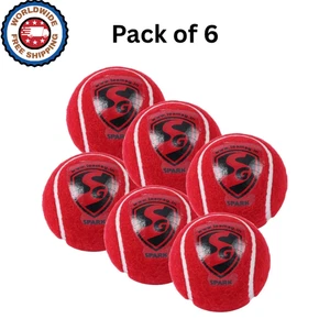 Pelota de cricket pesada de tenis roja SG SPARK - (paquete de 6) - Imagen 1 de 4