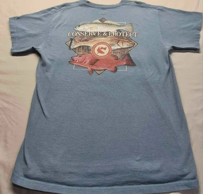 Coastal Conservation Association Hombre Azul Pez Temática Gráfico Camiseta Talla LG Foto 1 de 4