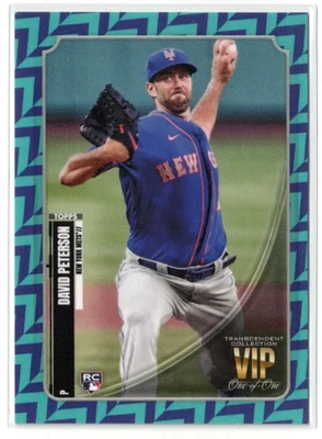 2021 Topps Transcendent VIP AQUA BLUE RC David Peterson! Mets Rookie! One of 1/1 - Image 1 of 2