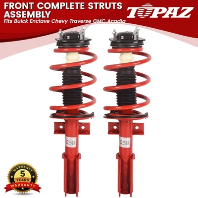Amortiguadores delanteros rojos completos para Buick Enclave Chevy Traverse GMC Acadia Foto 1 de 4