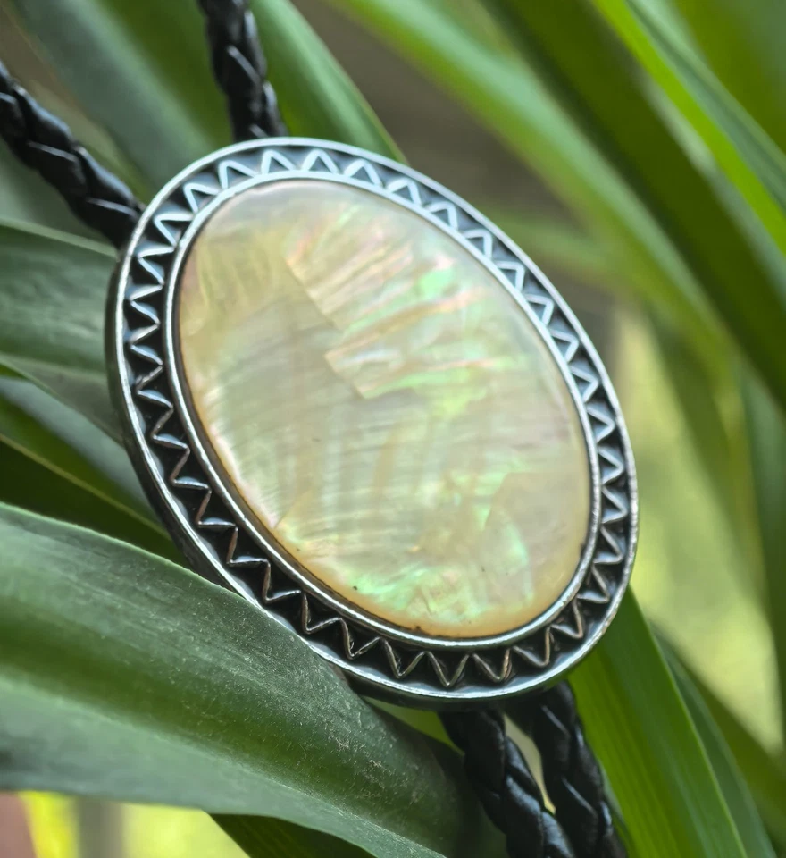 Madreperla Para Hombres Bola Vintage Bolo Corbata Boda Collar Vaquero Occidental Regalo Foto 1 de 4