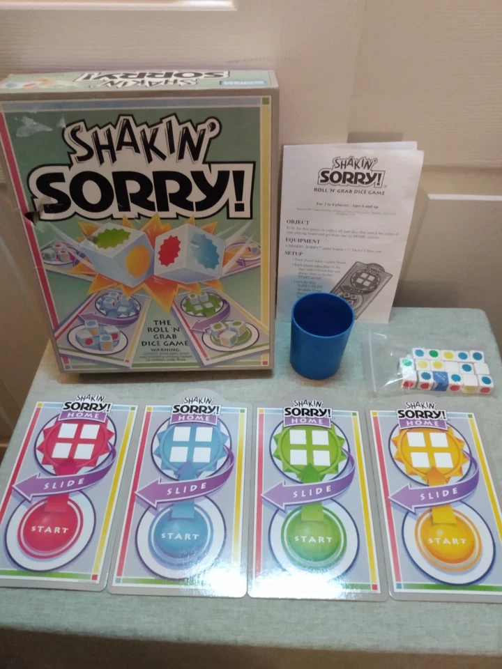 Complete Vintage 1992 Parker Brothers Shakin' Sorry! Board Dice Game - SEE PICS - Image 1 of 4