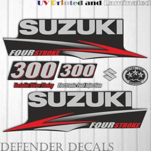 Suzuki 300 PS Viertakt Außenbord Motor Aufkleber Aufkleber Set Reproduktion Kit - Bild 1 von 1
