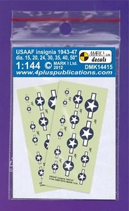 1/144 Decals: USAAF Insignia 1943-47 Various #DMK14415 : MARK1 - Picture 1 of 2