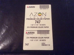 AZON 747 PREMIUM COLOR PAPER 11X17 UNOPENED PACKAGE 100 SHEETS - Picture 1 of 1