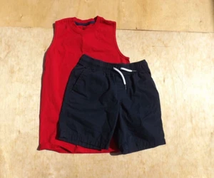 Size Small (6) Boys Muscle Tank  & Short Set, Cat & Jack Fruit,  Navy Blue & Red - Picture 1 of 4
