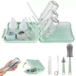6-in-1 Baby Bottle Brush Set – Travel Bottle Cleaner Kit with Storage & Drying R - Picture 1 of 12