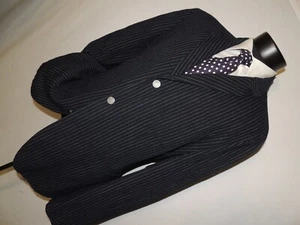 Faconnable men's Wool & Linen Blue stripe jacket coat EXTRA LARGE - Picture 1 of 11