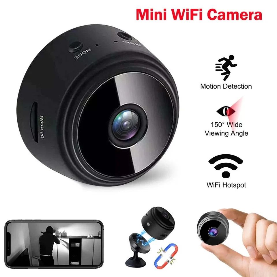 Mini Telecamera SPIA Wifi 1080P HD IP Telecamera Microcamera Magnetica Video - Immagine 1 di 4