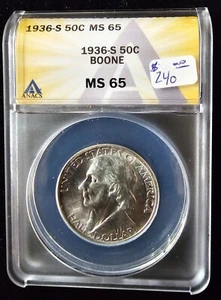 1936 S BOONE 50C ANACS MS 65 - Picture 1 of 2