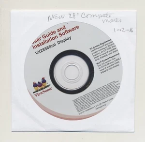 ViewSonic VX2858Sml Display User Guide and Installation Software CD-ROM - Picture 1 of 3