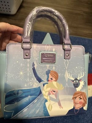 NEW Loungefly Disney Frozen Princess Elsa Olaf Castle Satchel Crossbody Handbag - Image 1 of 4