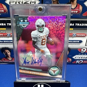 2023 Bowman U Chrome Xavier Worthy RC AUTO #155 Pink Speckle /150 - KC Chiefs - Picture 1 of 2