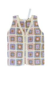 House of Harlow 1960 OS Knitted Crocheted Pastel Coastal Granny Knitted Vest NWT - Picture 1 of 12