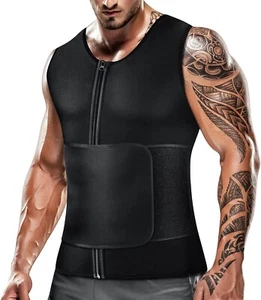 Cimkiz Mens Sweat Sauna Vest for Waist Trainer Zipper-B16 - Picture 1 of 6