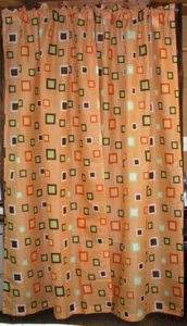 (1) Pair Abstract Motif Curtains w/ 2 Tiebacks ~ Multi ~ 42" W x 84" L Ea Panel - Picture 1 of 2