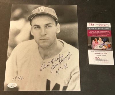 Bill Kennedy Signed B&W Photo JSA CERT Pitcher MLB Washington Senators (d.1995)! - Image 1 of 4