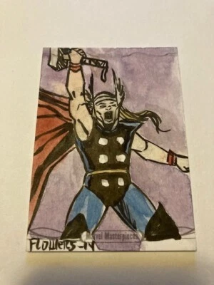 2016 Marvel Masterpieces Sketch Card Thor - Flowers 14 - Image 1 of 3