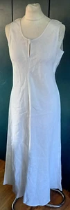 East Lifestyle Vintage Cool White Linen Shift Dress 10 UK Holiday Sun - Picture 1 of 8