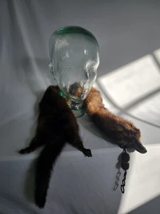 2 Pelt Vintage Mink Scarf- Attached - Picture 1 of 6